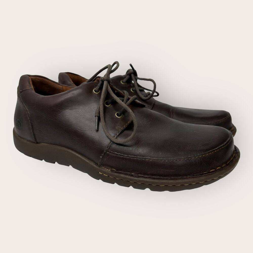Born Mens size 9 Nigel 3-Eye Leather Brown Lace Up Oxfords Shoes H65606 Comfort